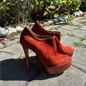 Christian Louboutin Suede Heels - Rich Rust